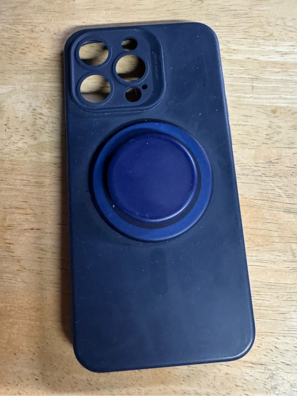 Cobalt Blue Navy Silicone iPhone Case with Circular Grip